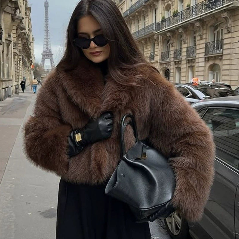 Women'S Short Plush Coat