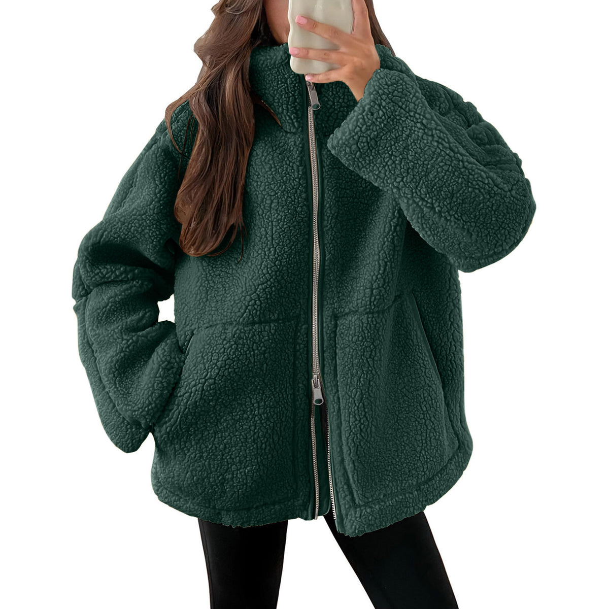 Women'S Solid Color Turtleneck Coat