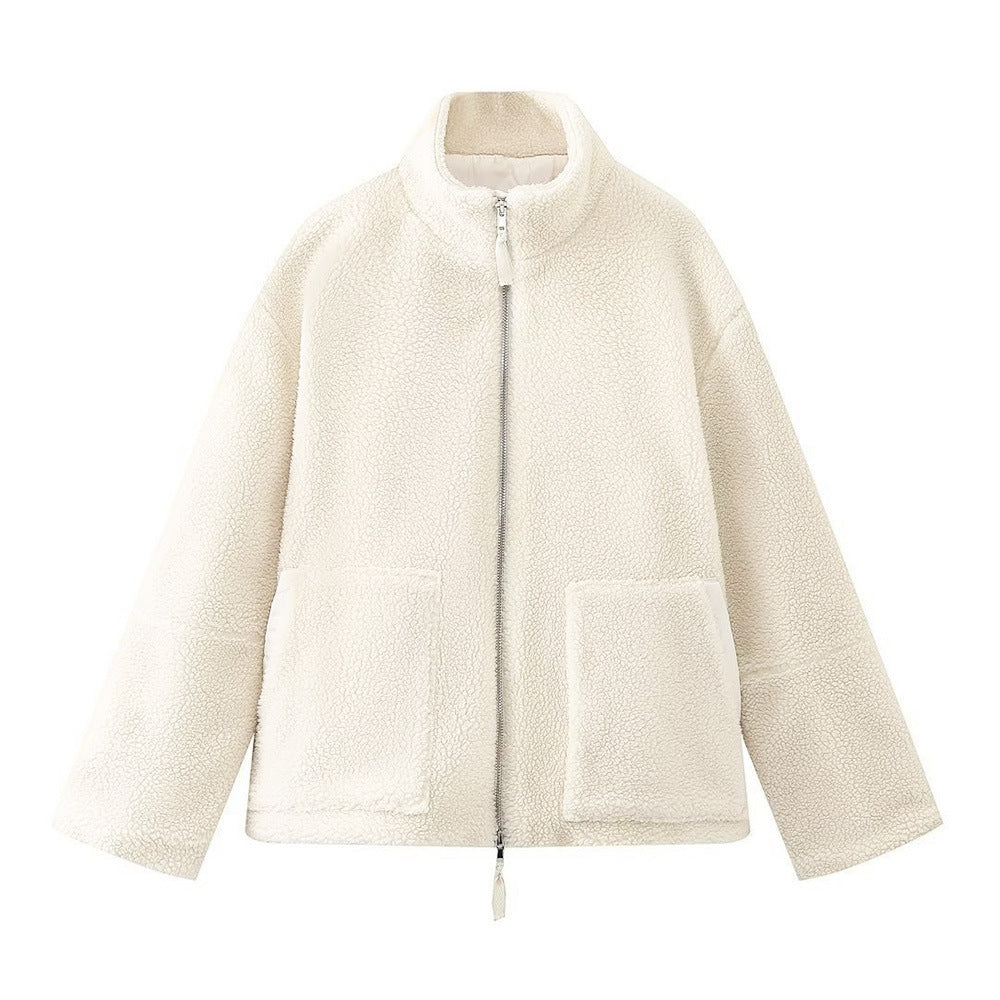 Women'S Solid Color Turtleneck Coat