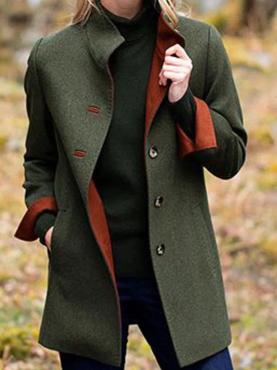 Double-Breasted Woolen Coat
