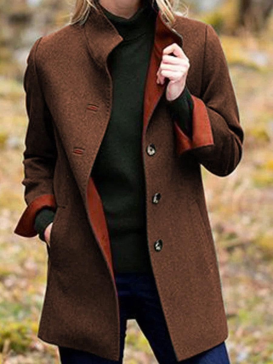 Double-Breasted Woolen Coat